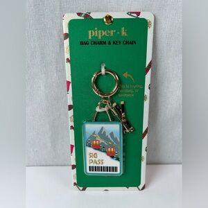 New Piper K Ski Pass Bag Charm & Key Chain